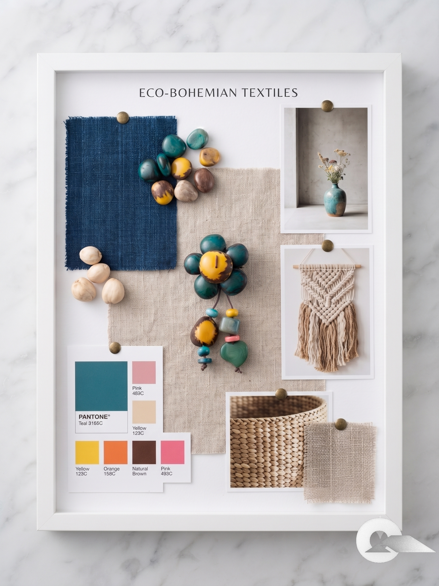 Χειροποίητη Καρφίτσα Eco-Bohemian Textiles Λουλούδι με Charms | Τάγκουα Εκουαδόρ