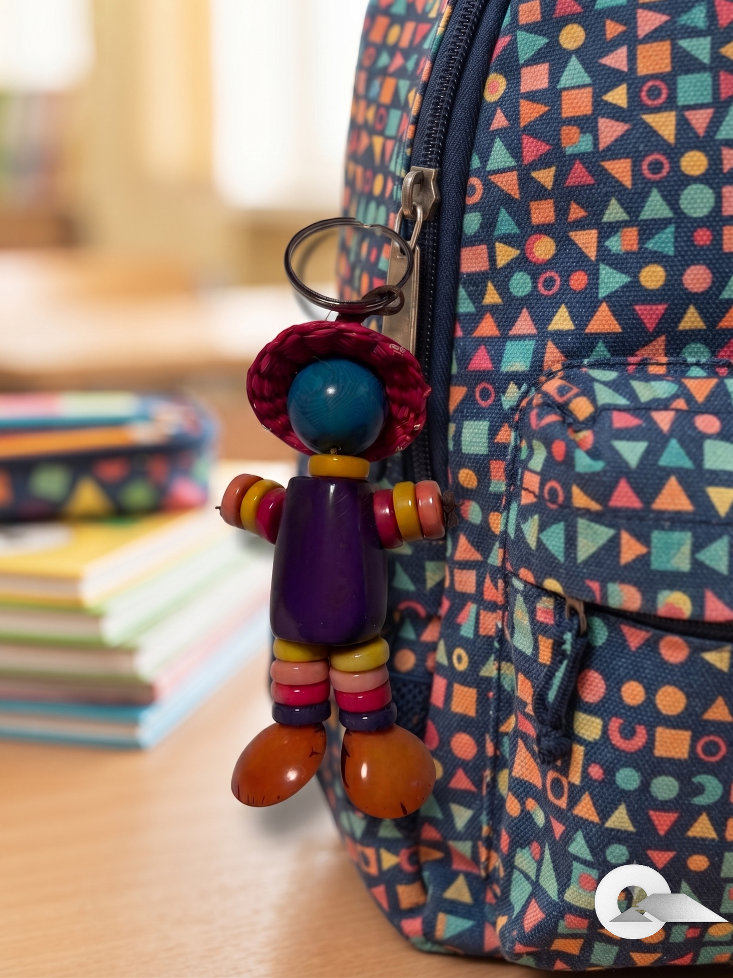 Χειροποίητο Μπρελόκ Little Traveler με Ψάθινο Καπέλο & Τάγκουα