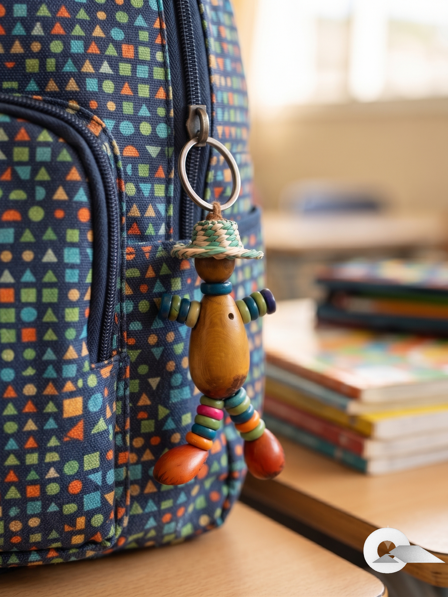 Χειροποίητο Μπρελόκ Little Traveler με Ψάθινο Καπέλο & Τάγκουα